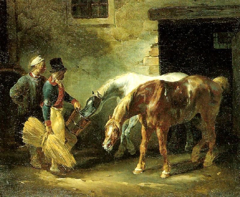 charles emile callande chevaux de poste d' une ecurie oil painting picture